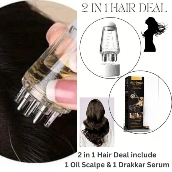 2 In 1 Hair Deal Scalp Root Hair Oil Applicator | Drakkar Serum