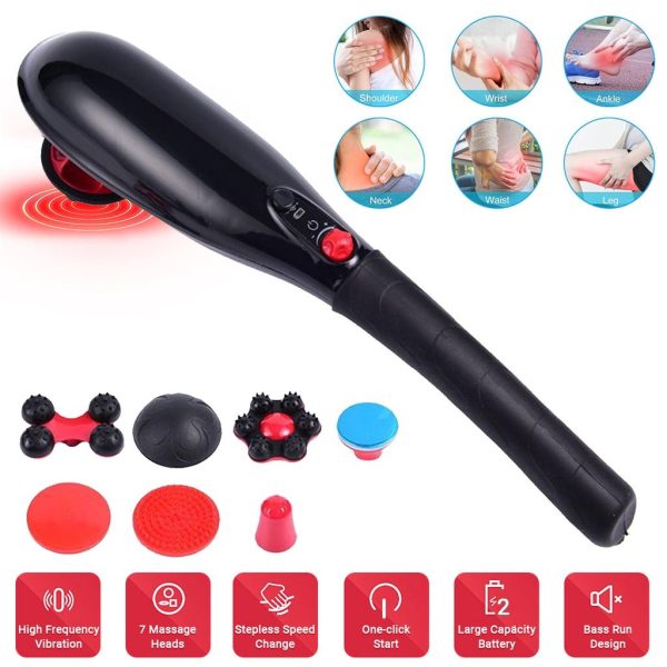 Blue Idea Rechargeable Cordless Massager With Different Heads | Deep Massager For Muscles