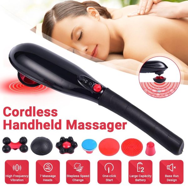 Blue Idea Rechargeable Cordless Massager With Different Heads | Deep Massager For Muscles